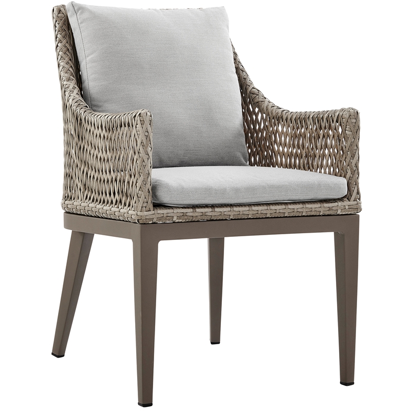 Armen Living Grenada 5-Piece Aluminum & Fabric Outdoor Dining Set in Gray