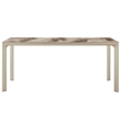 Armen Living Otello Rectangle Ceramic & Metal Dining Table in Champagne Silver