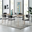 Armen Living Otello Rectangle Ceramic & Metal Dining Table in Champagne Silver