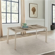 Armen Living Otello Rectangle Ceramic & Metal Dining Table in Champagne Silver