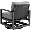 Caymen 3 Piece Black Aluminum Outdoor Seating Set with Dark Gray Cushions