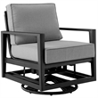 Caymen 3 Piece Black Aluminum Outdoor Seating Set with Dark Gray Cushions