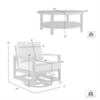 Caymen 3 Piece Black Aluminum Outdoor Seating Set with Dark Gray Cushions