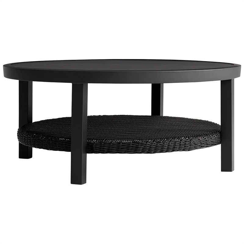 Caymen 5 Piece Black Aluminum Outdoor Seating Set with Dark Gray Cushions