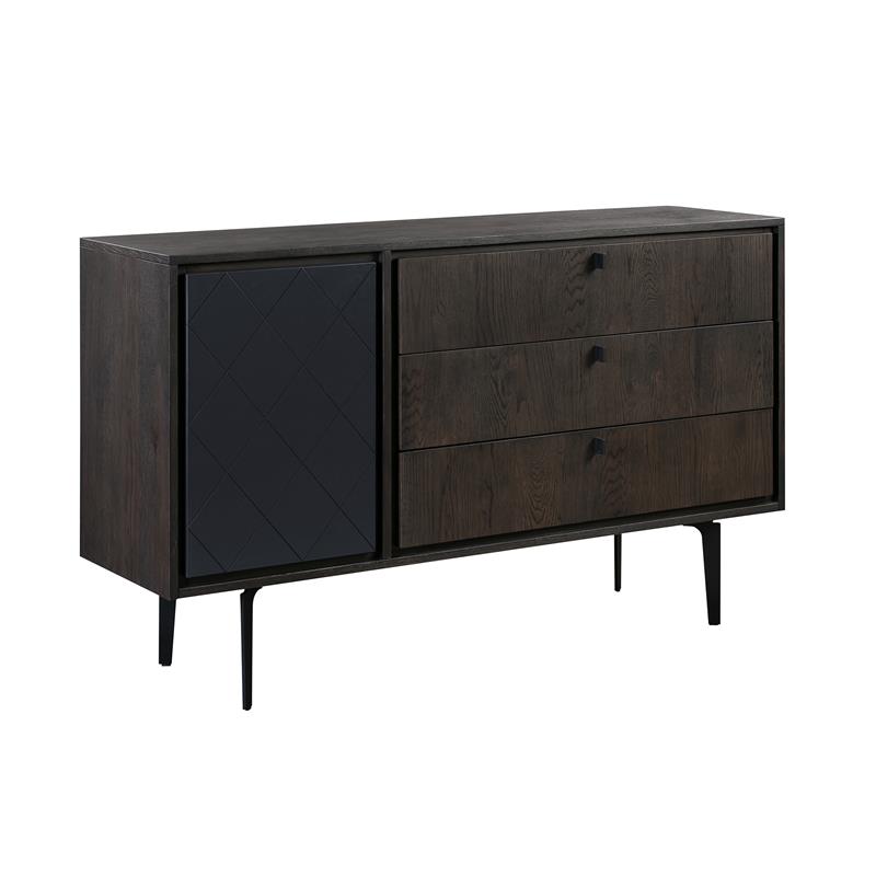 Armen Living Cross 4-Piece Modern Wood Bedroom Set in Gray/Oak