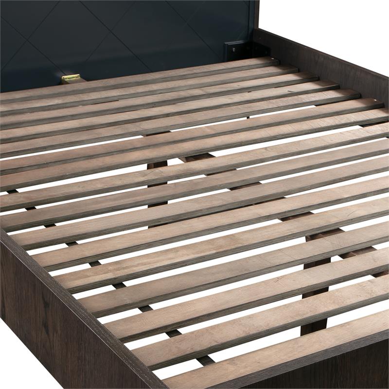 Armen Living Cross 4-Piece Modern Wood Bedroom Set in Gray/Oak