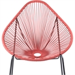 Armen Living Acapulco Fabric In-Outdoor Papasan Lounge Chair in Brick/Black