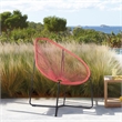 Armen Living Acapulco Fabric In-Outdoor Papasan Lounge Chair in Brick/Black