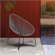 Armen Living Acapulco Fabric Indoor Outdoor Lounge Chair in Gray/Black