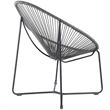 Armen Living Acapulco Fabric Indoor Outdoor Lounge Chair in Gray/Black