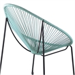 Armen Living Acapulco Indoor Outdoor Fabric Lounge Chair in Green/Black