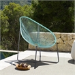 Armen Living Acapulco Indoor Outdoor Fabric Lounge Chair in Green/Black
