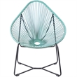 Armen Living Acapulco Indoor Outdoor Fabric Lounge Chair in Green/Black