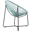 Armen Living Acapulco Indoor Outdoor Fabric Lounge Chair in Green/Black