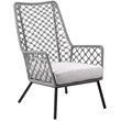 Armen Living Marco Modern Fabric/Steel Outdoor Lounge Chair in Gray