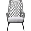 Armen Living Marco Modern Fabric/Steel Outdoor Lounge Chair in Gray