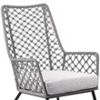 Armen Living Marco Modern Fabric/Steel Outdoor Lounge Chair in Gray