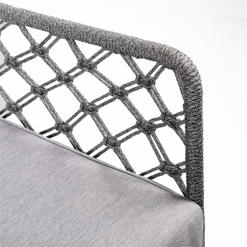 Armen Living Marco Modern Fabric/Steel Outdoor Lounge Chair in Gray