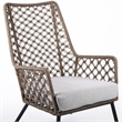 Armen Living Marco Modern Fabric/Steel Outdoor Lounge Chair in Truffle Brown