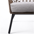 Armen Living Marco Modern Fabric/Steel Outdoor Lounge Chair in Truffle Brown