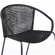 Armen Living Snack Fabric In-Outdoor Dining Chair in Black (Set of 2)