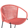 Armen Living Snack Fabric In-Outdoor Dining Chair in Brick Red/Black (Set of 2)