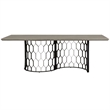 Armen Living Solange Rectangular Metal & Concrete Dining Table in Black/Gray