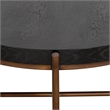 Armen Living Sylvie Round Mid Century Wood Coffee Table in Brushed Oak/Espresso