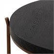 Armen Living Sylvie Round Mid Century Wood Coffee Table in Brushed Oak/Espresso