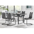 Armen Living Fenton Modern Wood & Metal Dining Table in Charcoal/Black