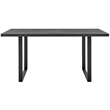 Armen Living Fenton Modern Wood & Metal Dining Table in Charcoal/Black