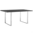 Armen Living Fenton Wood & Metal Dining Table in Charcoal/Stainless Steel