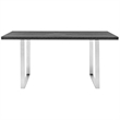 Armen Living Fenton Wood & Metal Dining Table in Charcoal/Stainless Steel