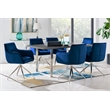 Armen Living Fenton Wood & Metal Dining Table in Charcoal/Stainless Steel