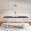 Armen Living Fenton Wood & Metal Dining Table in Charcoal/Stainless Steel