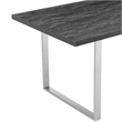 Armen Living Fenton Wood & Metal Dining Table in Charcoal/Stainless Steel