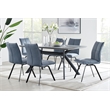 Armen Living Margot Rectangular Modern Metal Dining Table in Black/Charcoal