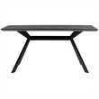 Armen Living Margot Rectangular Modern Metal Dining Table in Black/Charcoal
