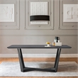 Armen Living Radford Modern Metal & Wood Dining Table in Charcoal/Black