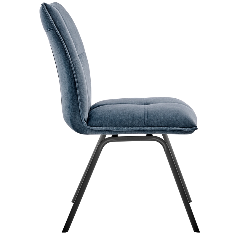 Armen Living Margot and Rylee 5-Piece Fabric & Metal Dining Set in Blue/Black