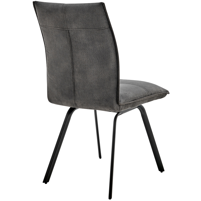 Armen Living Margot and Rylee 5-Piece Modern Fabric Dining Set in Gray/Black