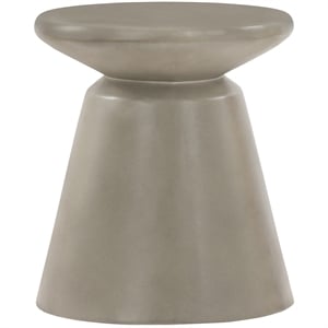 Armen Living Umbre Modern Stone Indoor Outdoor Accent Stool End Table in Gray