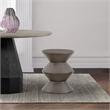 Armen Living Lizzie Modern Stone Indoor Outdoor Accent Stool End Table in Gray