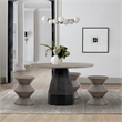 Armen Living Lizzie Modern Stone Indoor Outdoor Accent Stool End Table in Gray