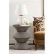 Armen Living Lizzie Modern Stone Indoor Outdoor Accent Stool End Table in Gray