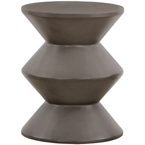 Armen Living Lizzie Modern Stone Indoor Outdoor Accent Stool End Table in Gray