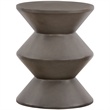 Armen Living Lizzie Modern Stone Indoor Outdoor Accent Stool End Table in Gray