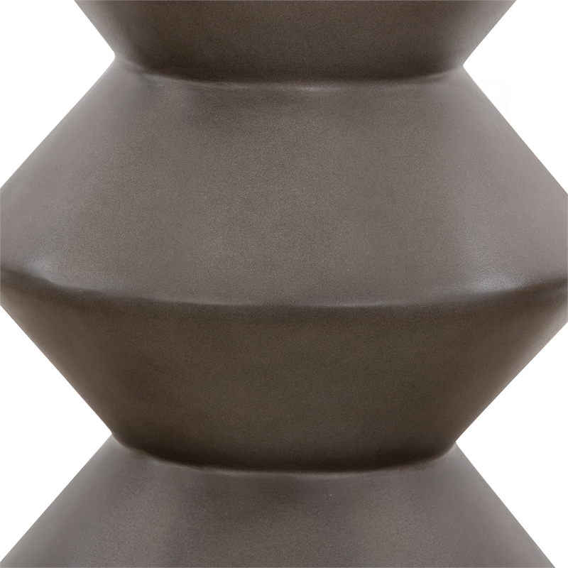 Armen Living Lizzie Modern Stone Indoor Outdoor Accent Stool End Table in Gray