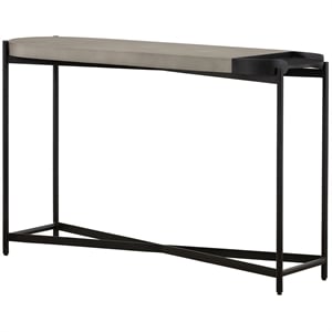 Armen Living Dua 47&quot Modern Stone Concrete Console Table in Gray/Black