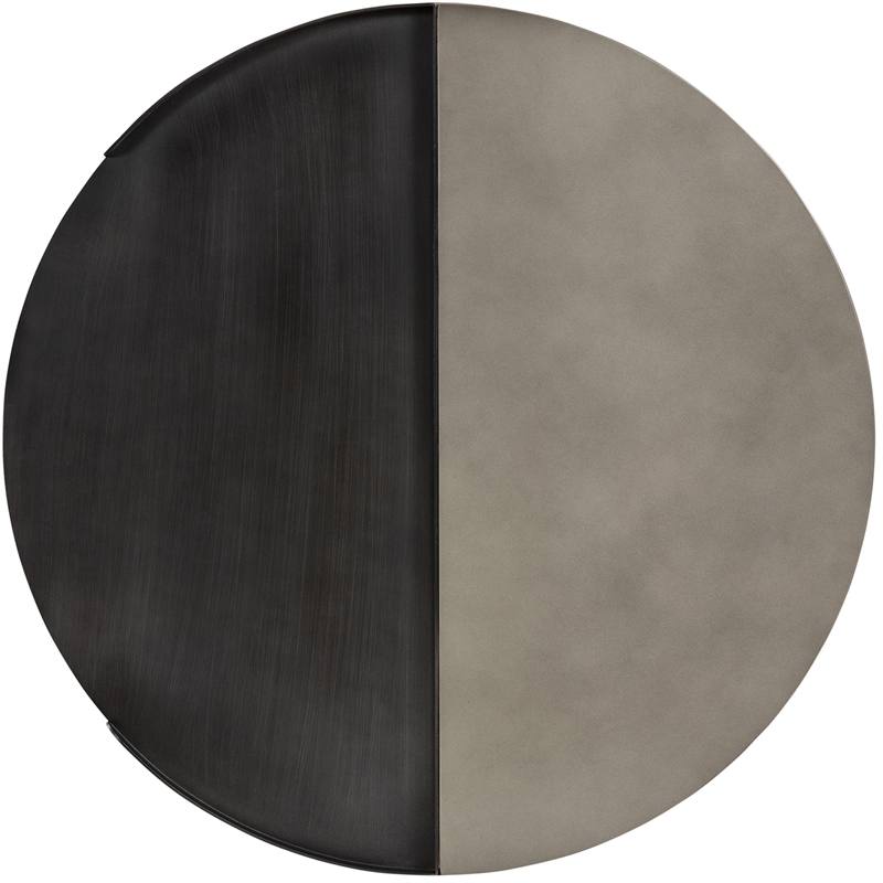 Armen Living Dua Round Modern Metal Coffee Table in Espresso/Black